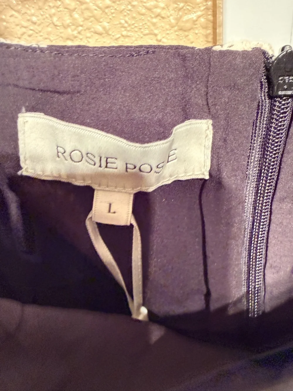 Rosie Posie Black & Cream Tie-Shoulder Mini Dress women’s size large - Picture 5 of 6